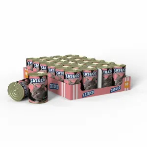 Cat&Co WET Salmon 24x405g Box Pets Qatar