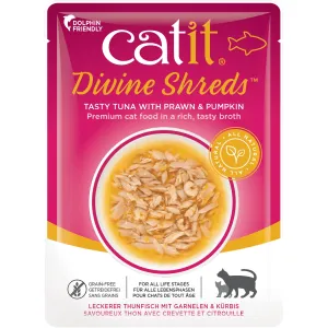 CATIT DIVINE SHREDS, TUNA WITH PRAWNS & PUMPKIN 75G Pets Qatar