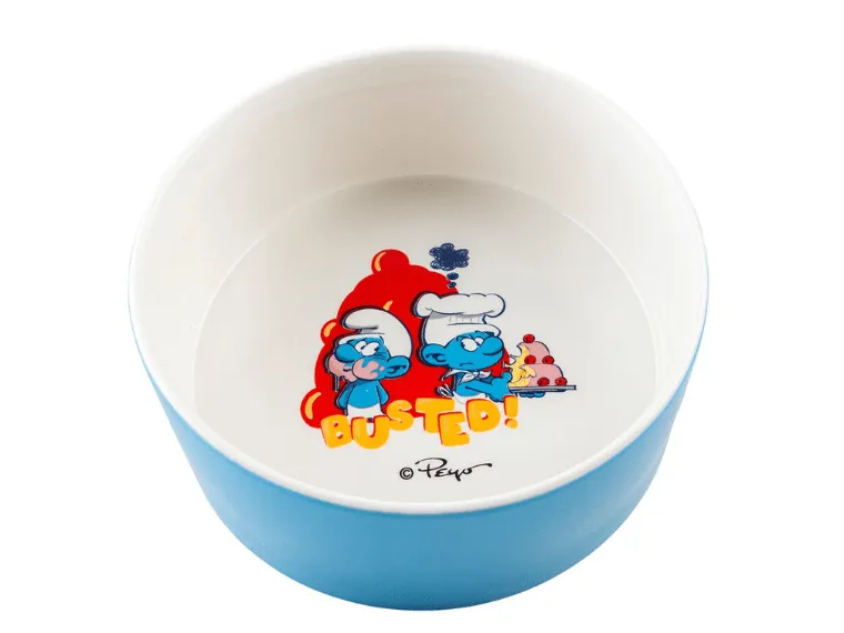 Chef Smurf feeding bowl 1000ml - 16,5x16,5x7cm white/blue Pets Qatar