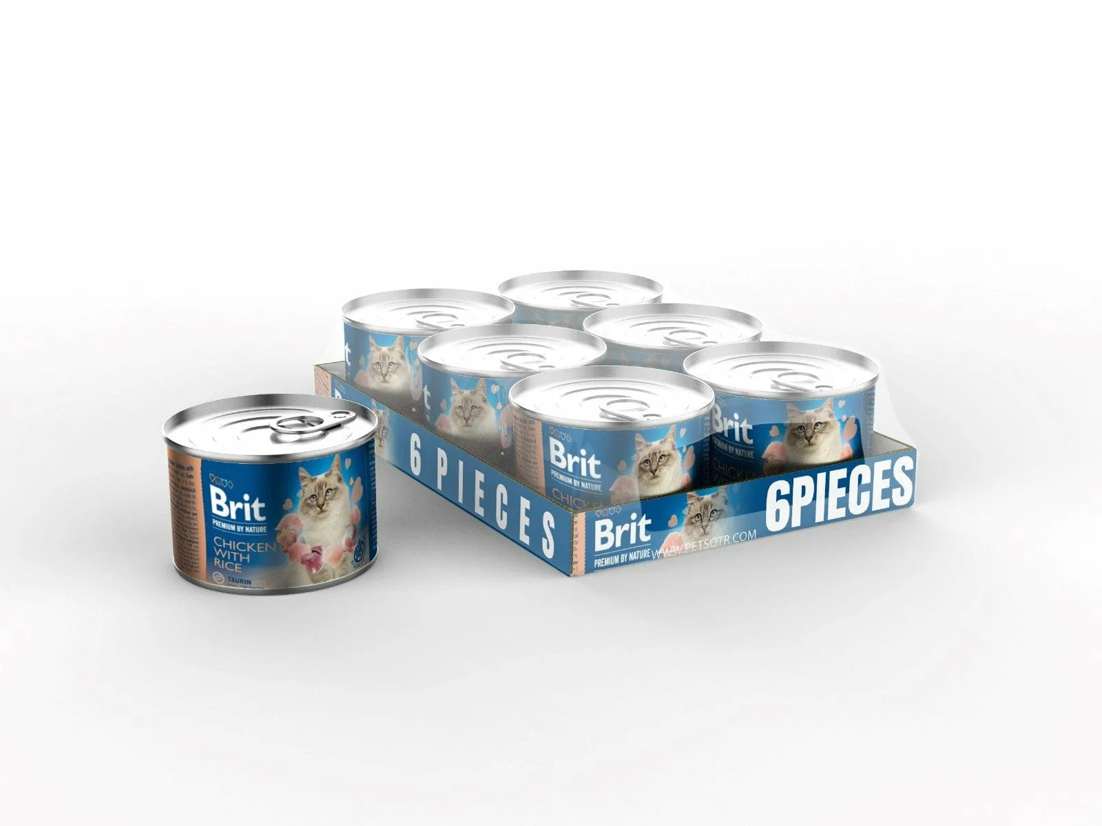 Chicken with Hearts (6x200g) Brit Premium by Nature Pets Qatar