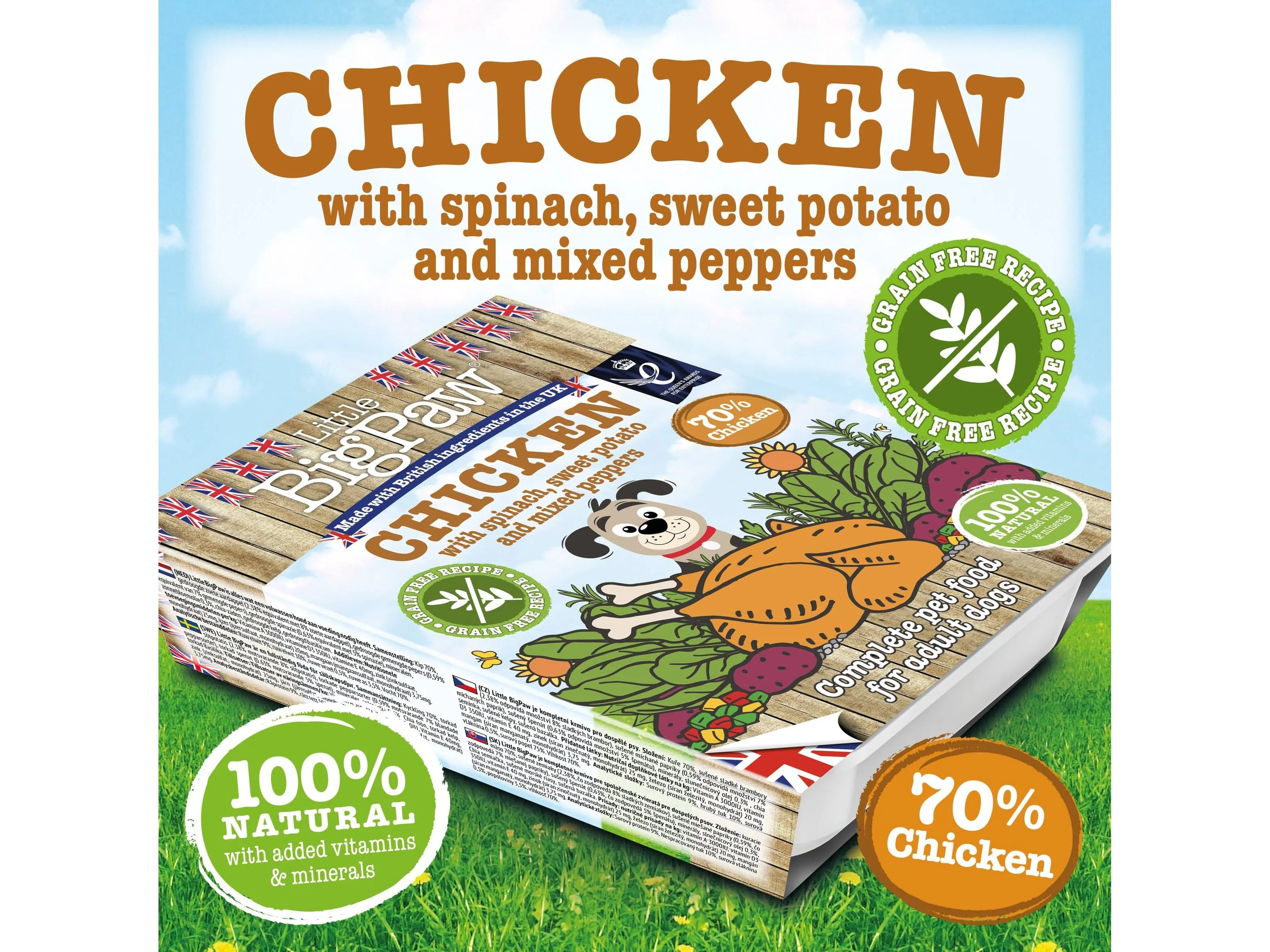 Chicken with Spinach,Sweet Potato and Peppers 390g /Little BigPaw Pets Qatar