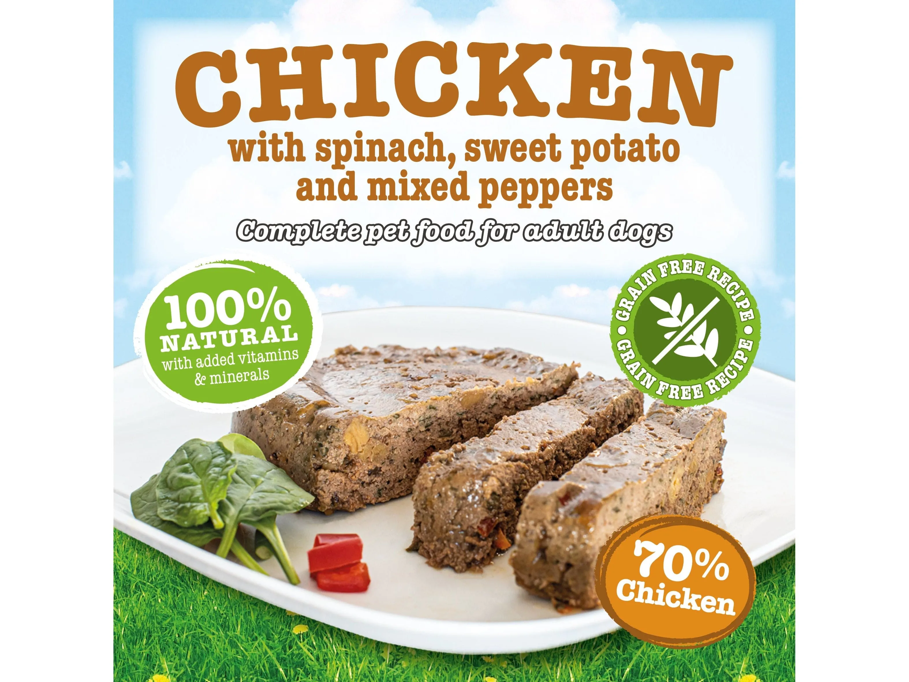 Chicken with Spinach,Sweet Potato and Peppers 390g /Little BigPaw Pets Qatar