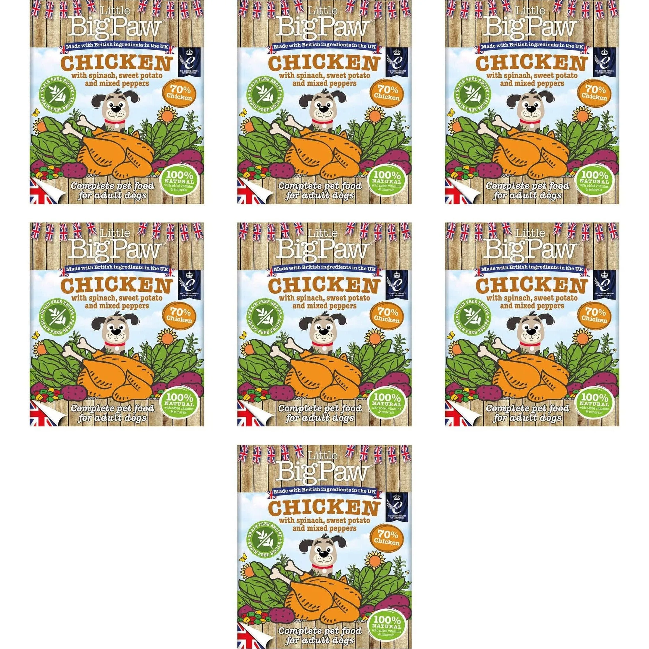 Chicken with Spinach,Sweet Potato and Peppers 7x390g /Little BigPaw Pets Qatar
