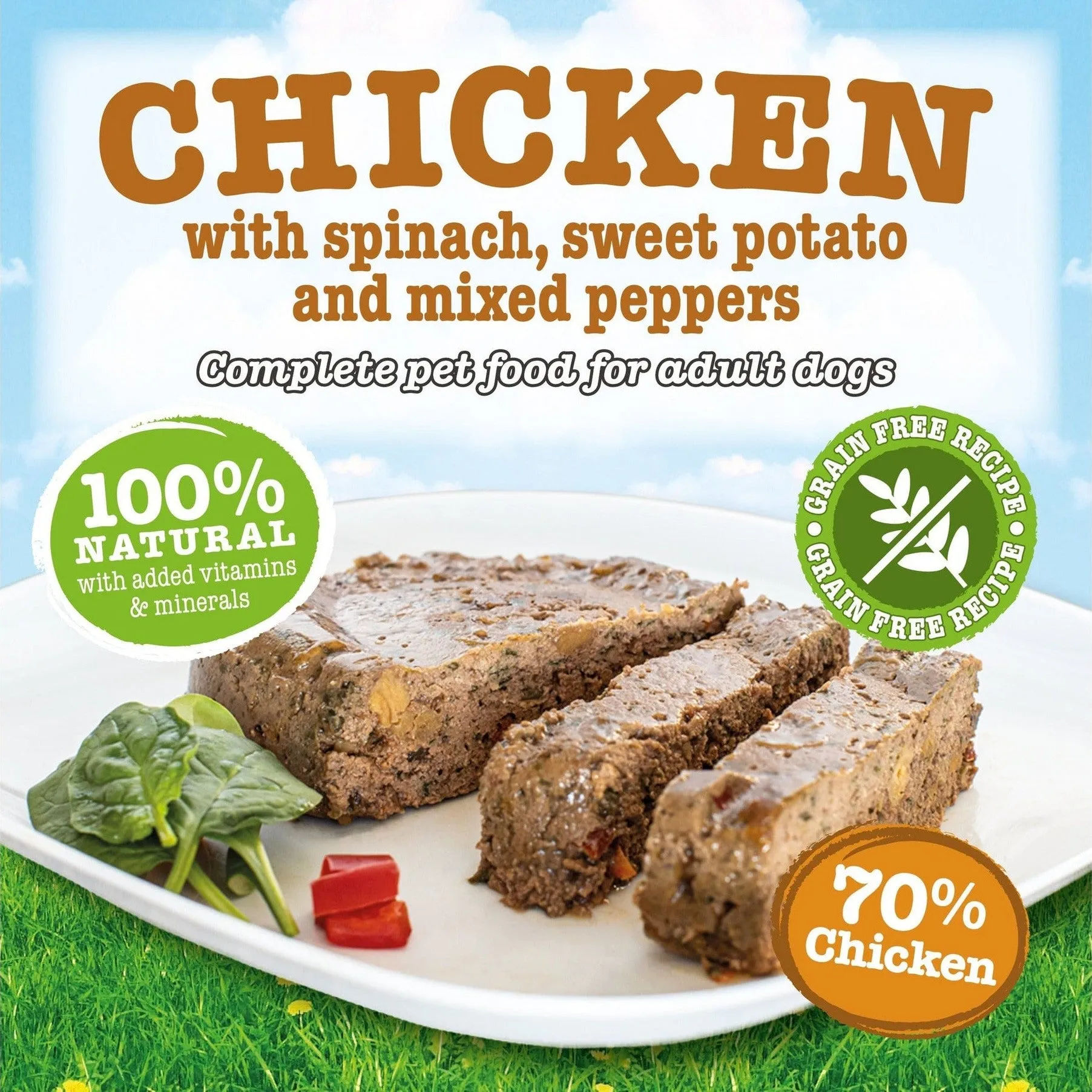 Chicken with Spinach,Sweet Potato and Peppers 7x390g /Little BigPaw Pets Qatar