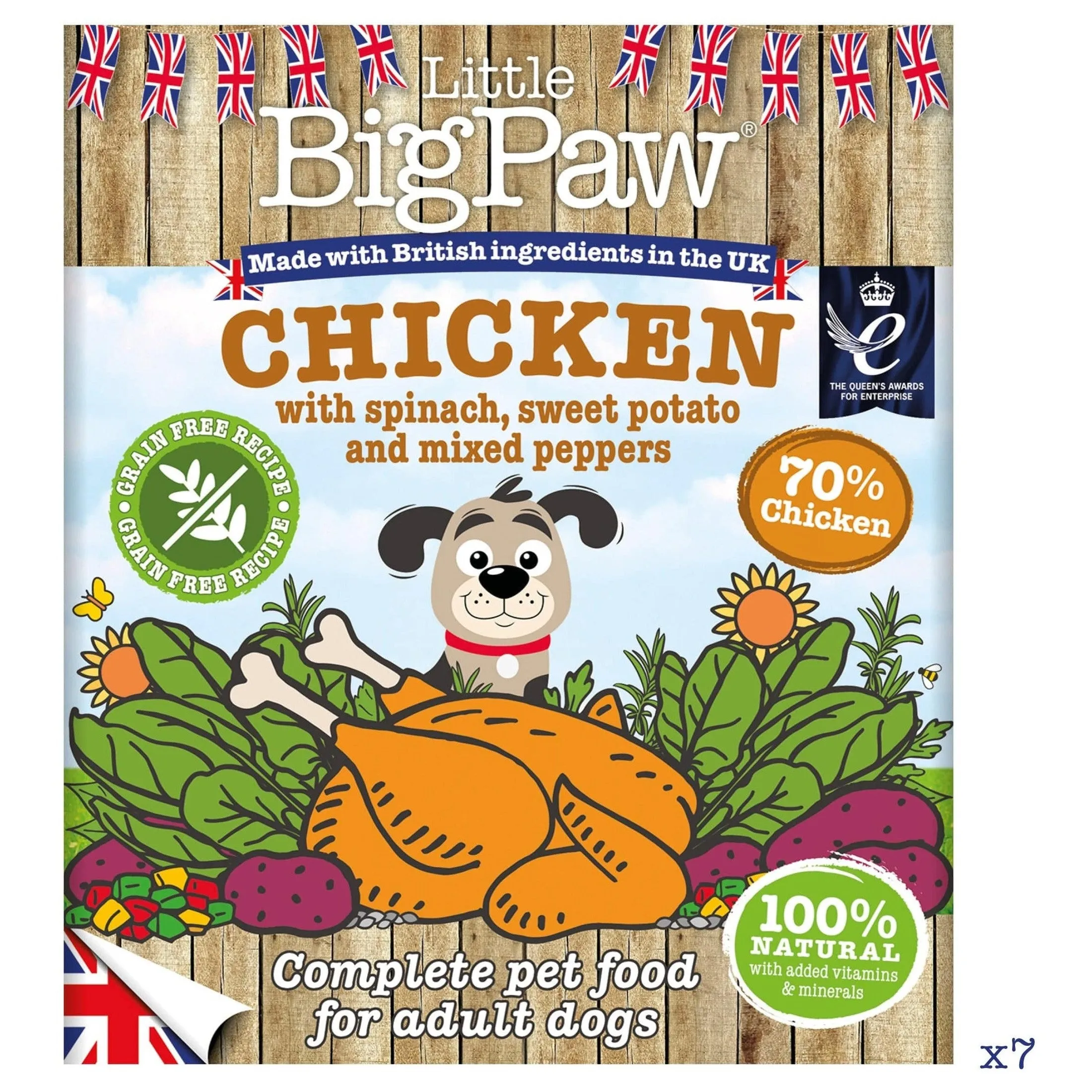 Chicken with Spinach,Sweet Potato and Peppers 7x390g /Little BigPaw Pets Qatar