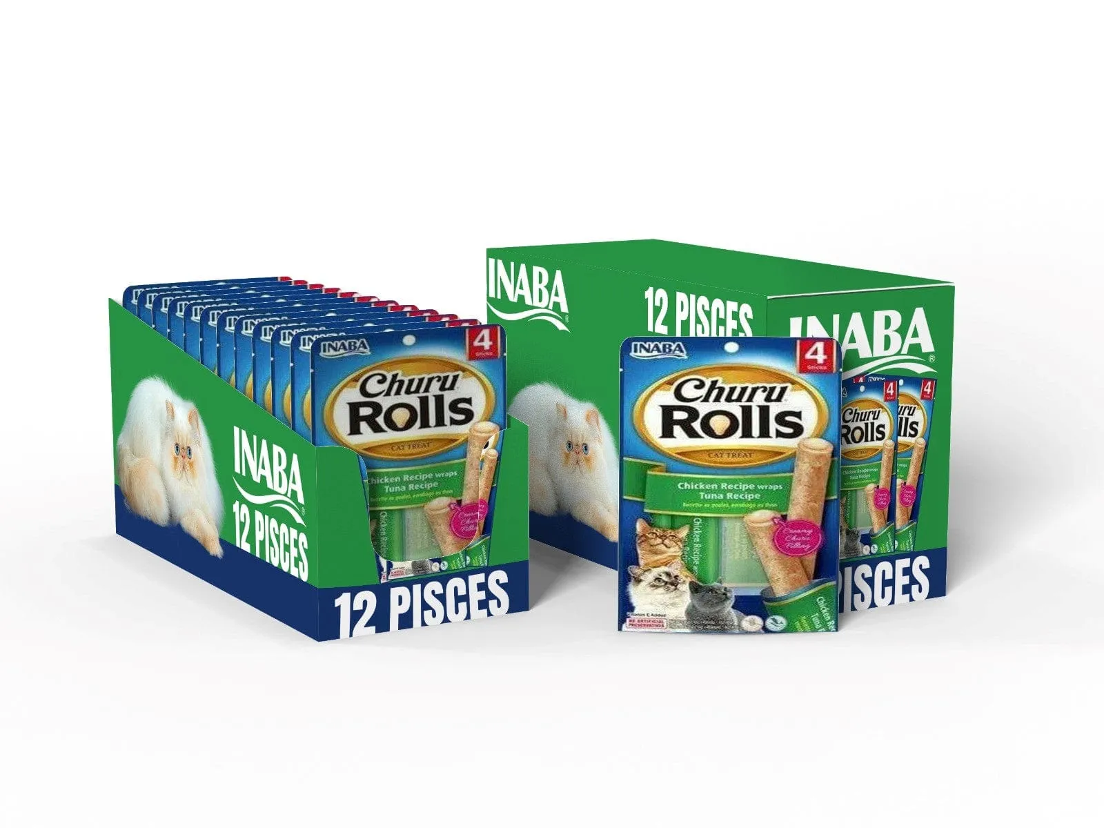 CHURU ROLLS chicken recipe wraps tuna with scallop recipe 4 sticks 40gX12 Pets Qatar