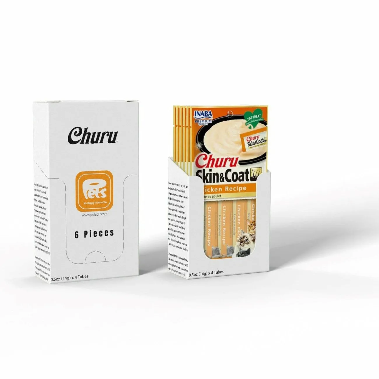 Churu Skin & Coat Chicken Recipe 4 tubes 56g Pets Qatar