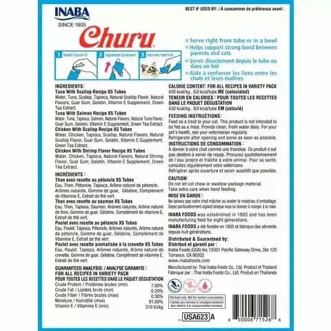 Churu Tuna Seafood Variety 20 Tubes Pets Qatar