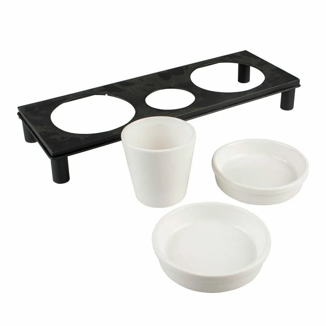 Dinner set Stone UP buffet square 200ml - 41,8x21,8cm white/black Pets Qatar