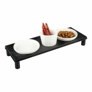 Dinner set Stone UP buffet square 200ml - 41,8x21,8cm white/black Pets Qatar