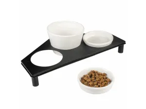 Dinner set Stone UP buffet triangle 200ml - 41x14,5cm white/black Pets Qatar