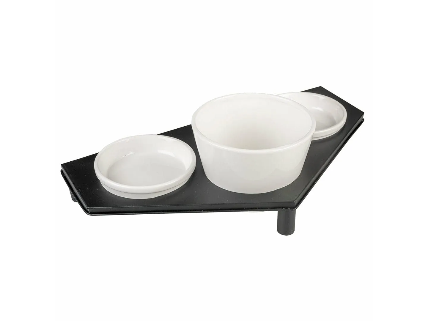 Dinner set Stone UP buffet triangle 200ml - 41x14,5cm white/black Pets Qatar