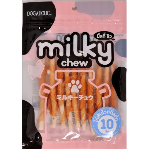 Dogaholic Milky Chew Cheese Chicken and Milky Chew Chicken Stick Style Dog Treats Combo (2 2)