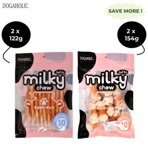 Dogaholic Milky Chew Chicken Stick Style and Bone Style Dog Treats Combo (2 2)