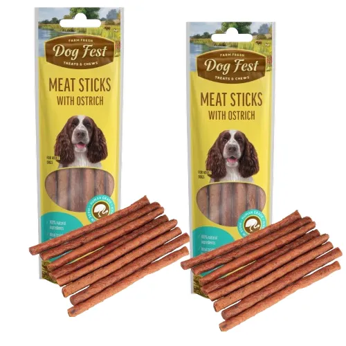 Dogfest Ostrich Meat Sticks Dog Treats