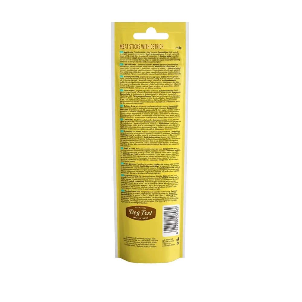 Dogfest Ostrich Meat Sticks Dog Treats