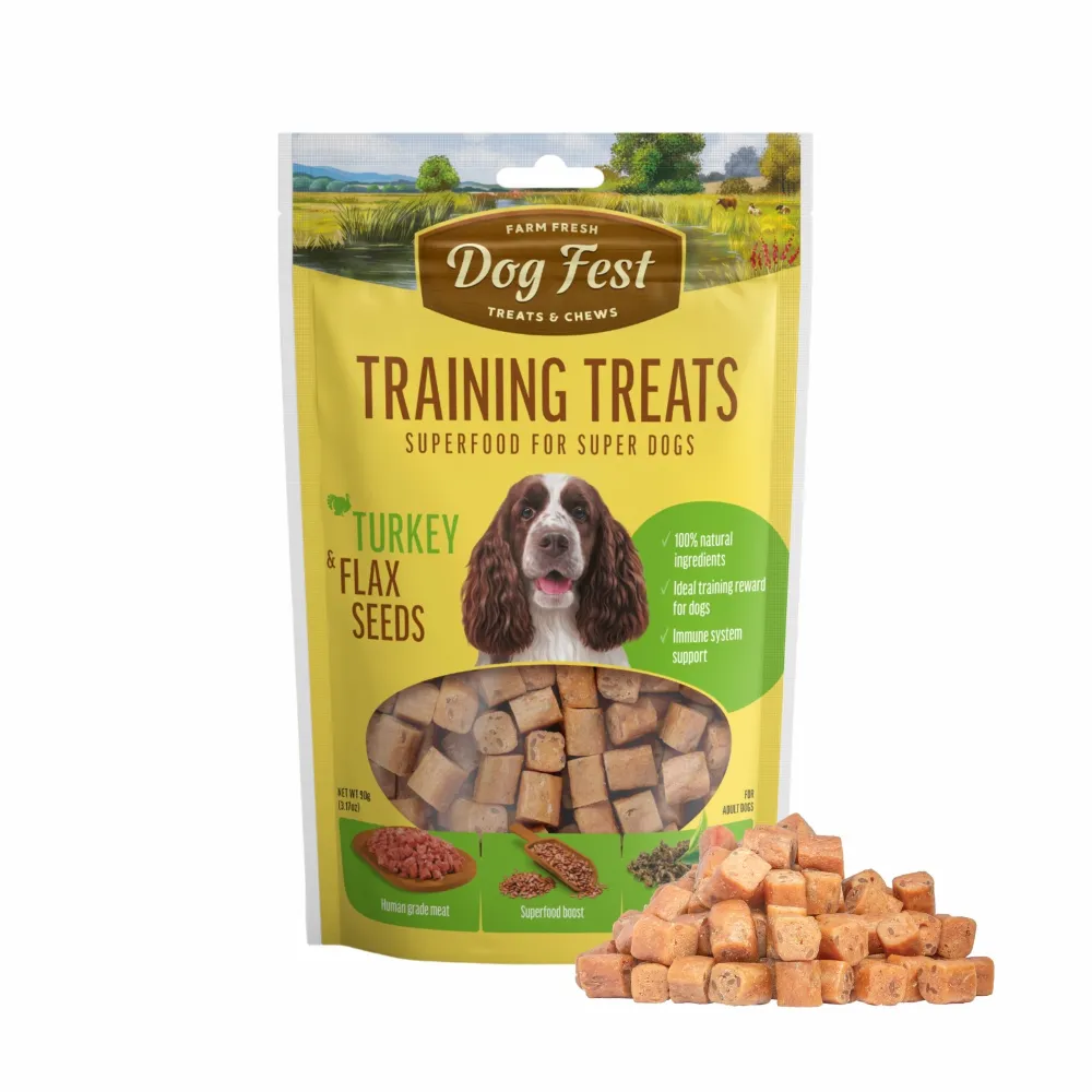 Dogfest Turkey & Flax Seeds Training Dog Treats