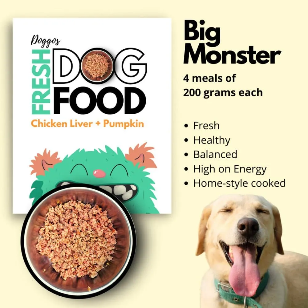 Doggos Big Monster Chicken and Pumpkin Fresh Dog Wet Food (All Breeds)