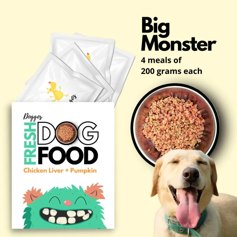 Doggos Big Monster Chicken and Pumpkin Fresh Dog Wet Food (All Breeds)