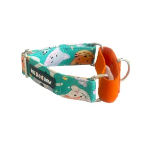 Dogobow Animal Print Martingale Collar for Dogs (Teal)