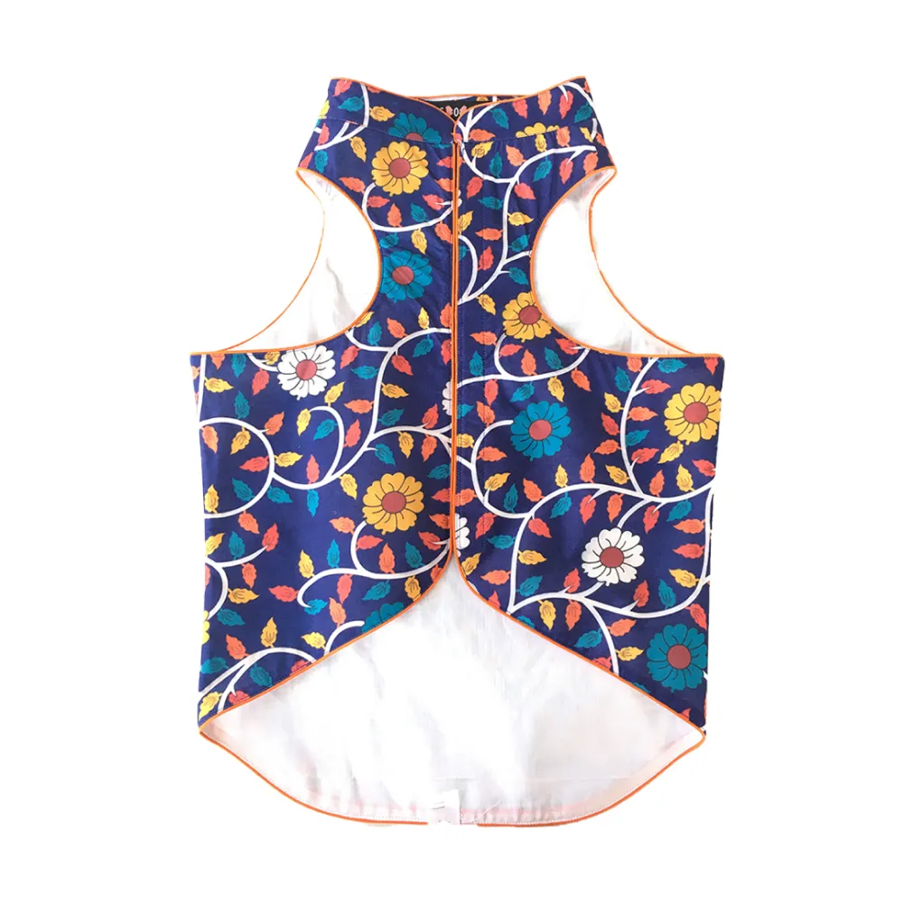 Dogobow Floral Sherwani for Dogs and Cats (Blue)