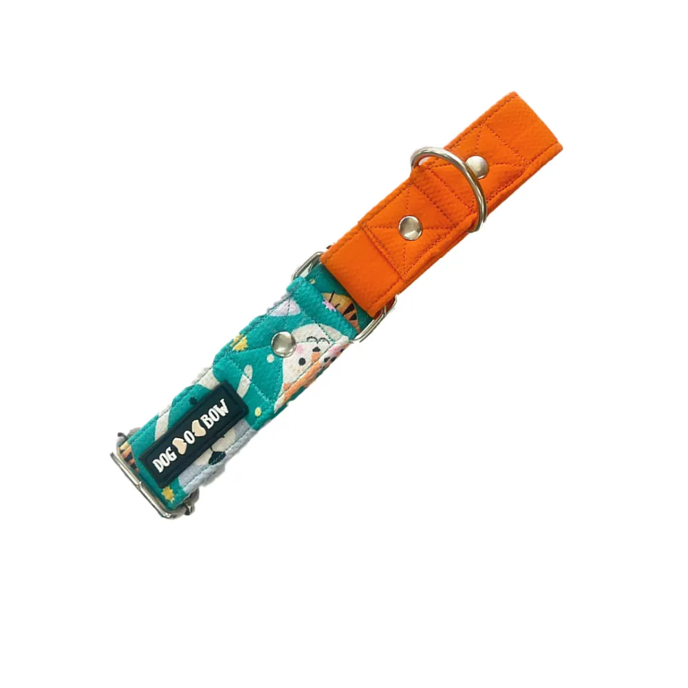 Dogobow Hot Air Ballon Print Martingale Collar for Dogs (Orange/Blue)