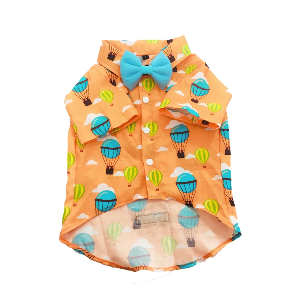 Dogobow Hot air Ballon Print Shirt for Dogs (Orange/Blue)