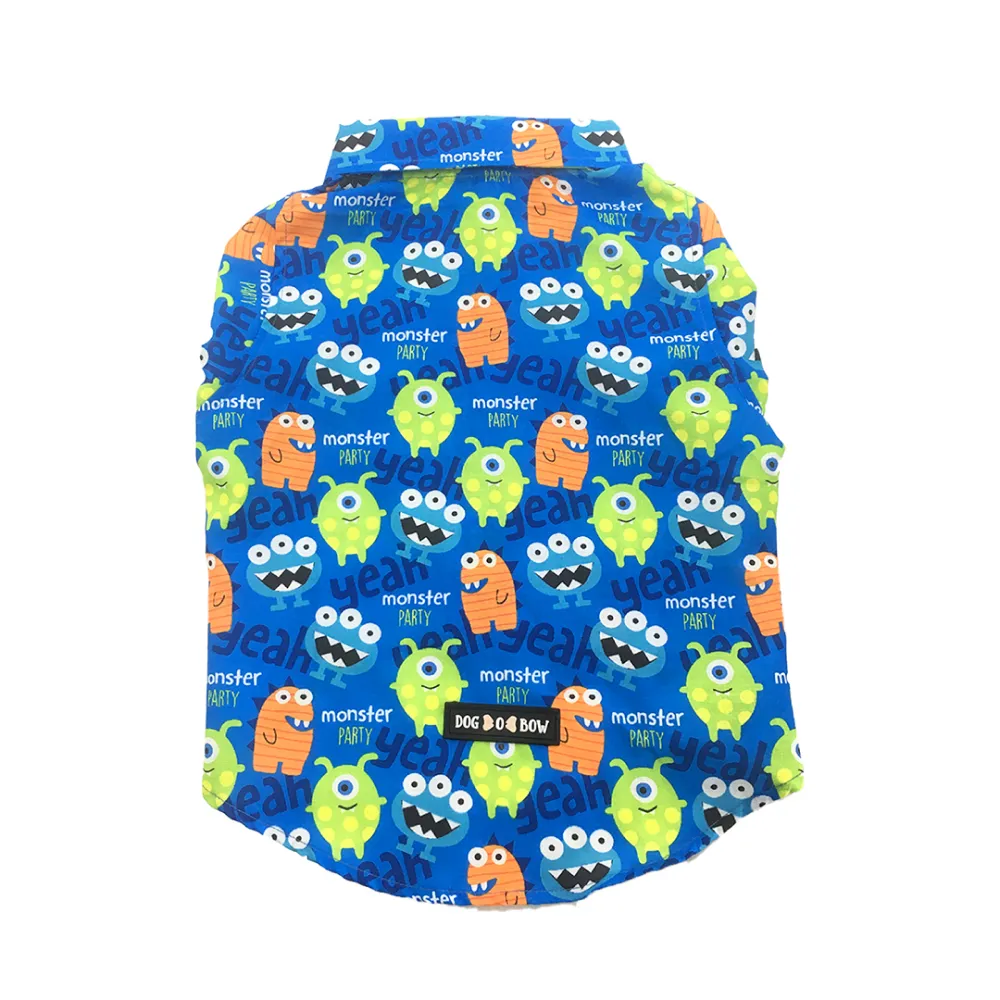Dogobow Monster Print Shirt for Dogs (Blue)