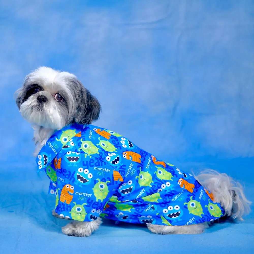 Dogobow Monster Print Shirt for Dogs (Blue)