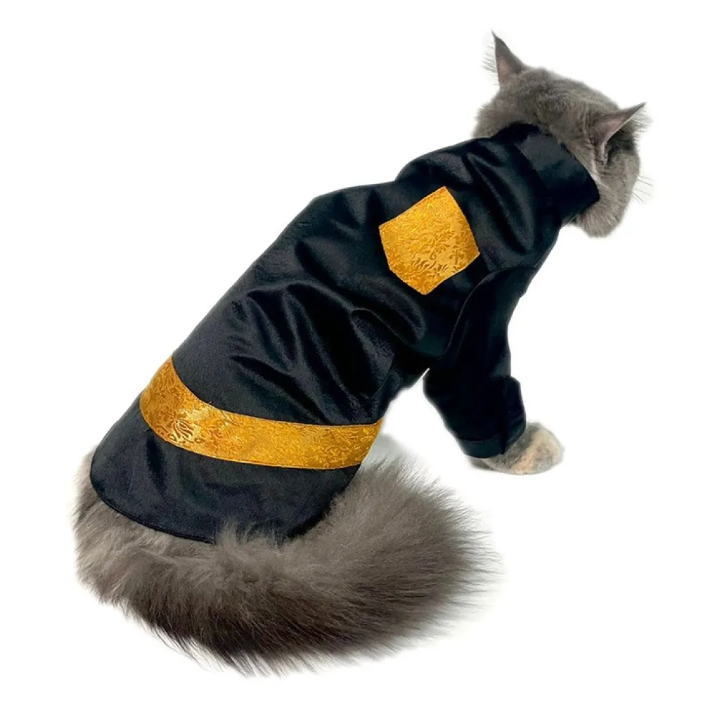 Dogobow Pathani Kurta for Dogs and Cats (Black) (Get a Bow Free)