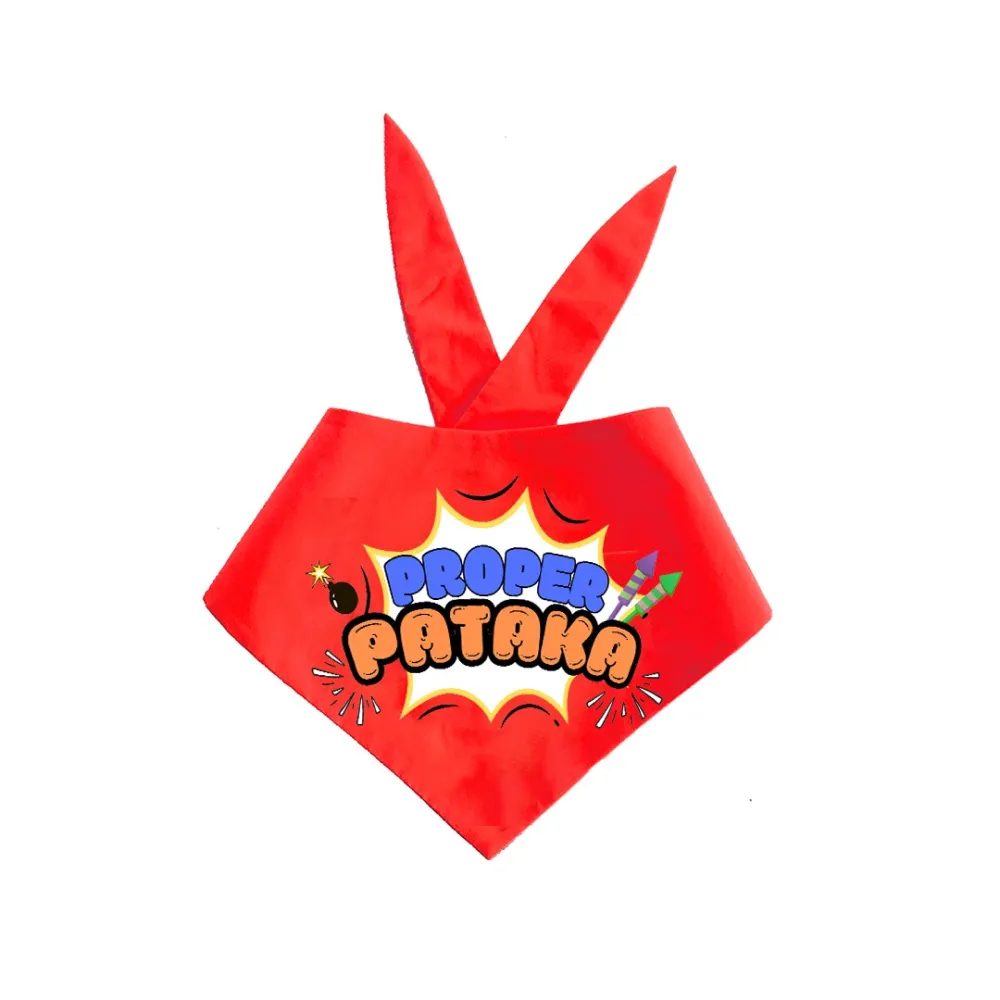 Dogobow Proper Pataka Bandana for Dogs (Red/White)