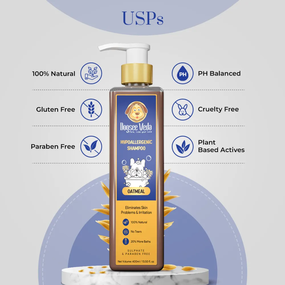 Dogsee Veda Hypoallergenic Oatmeal Shampoo for Dogs (400ml)