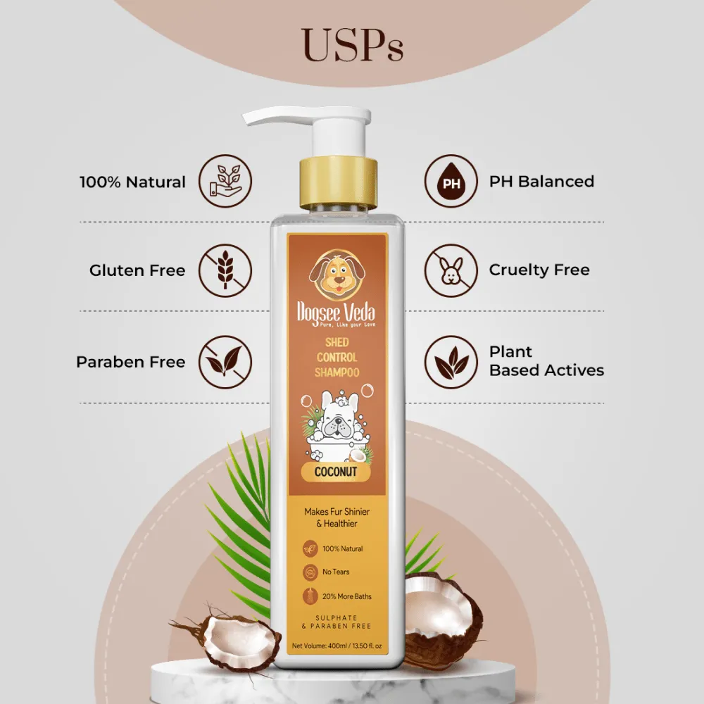 Dogsee Veda Shed Control Coconut Oil Shampoo for Dogs