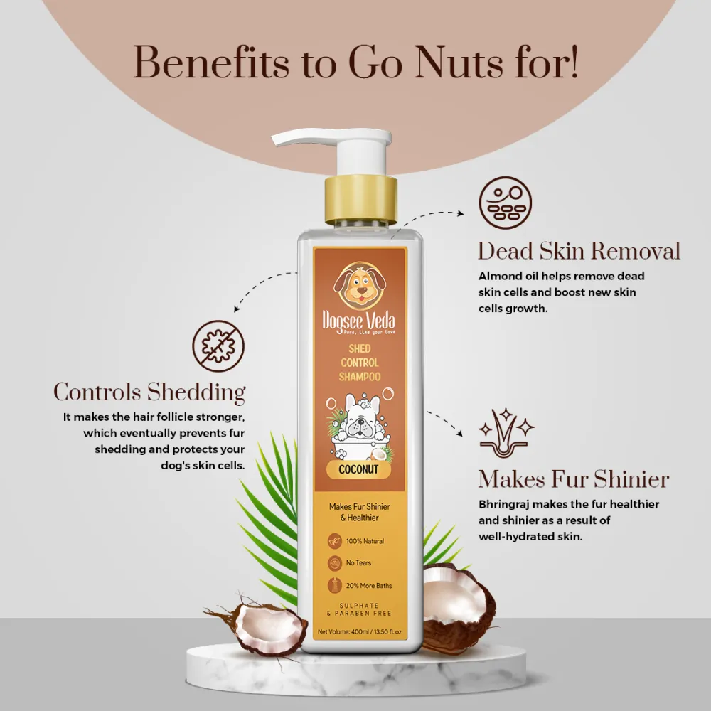 Dogsee Veda Shed Control Coconut Oil Shampoo for Dogs