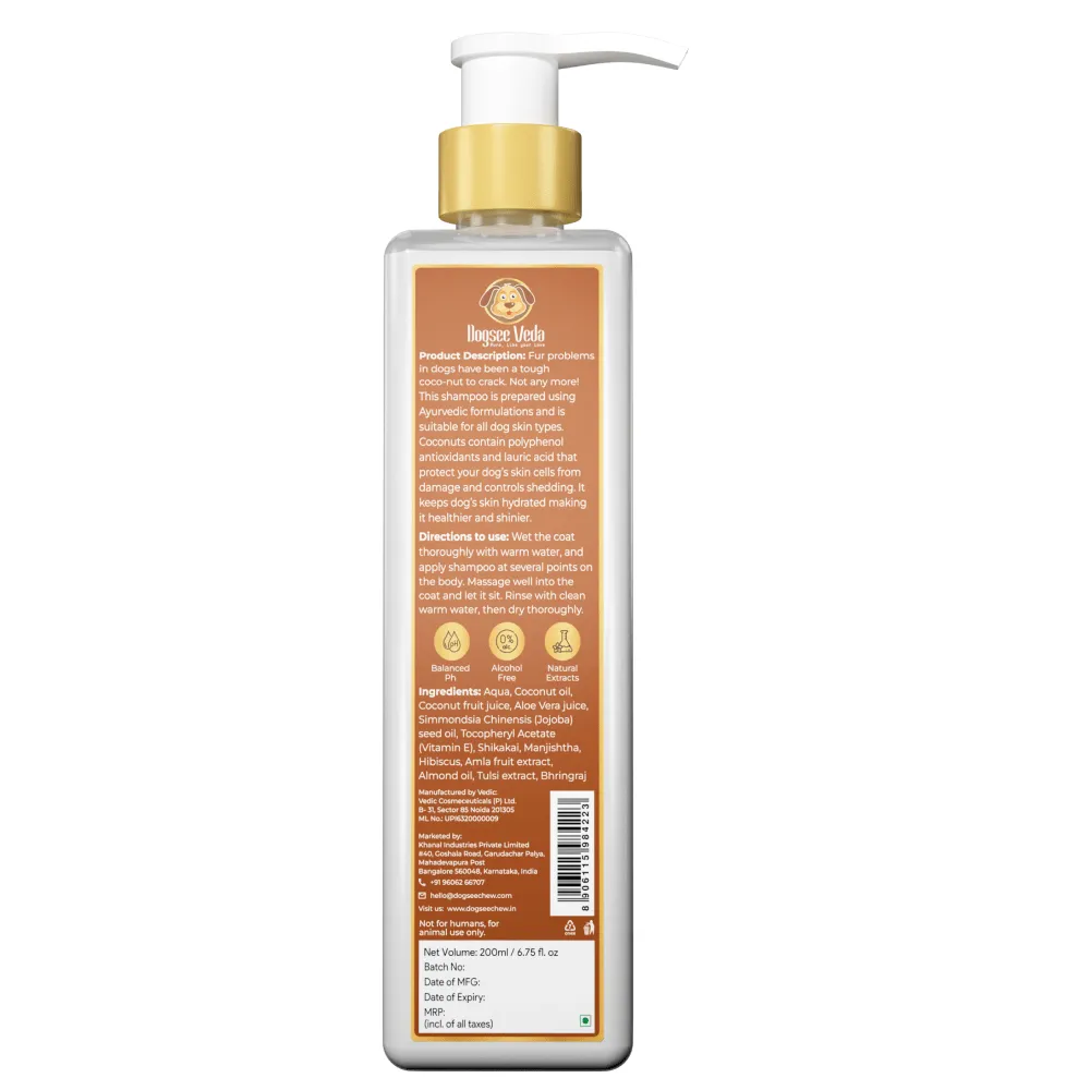 Dogsee Veda Shed Control Coconut Oil Shampoo for Dogs