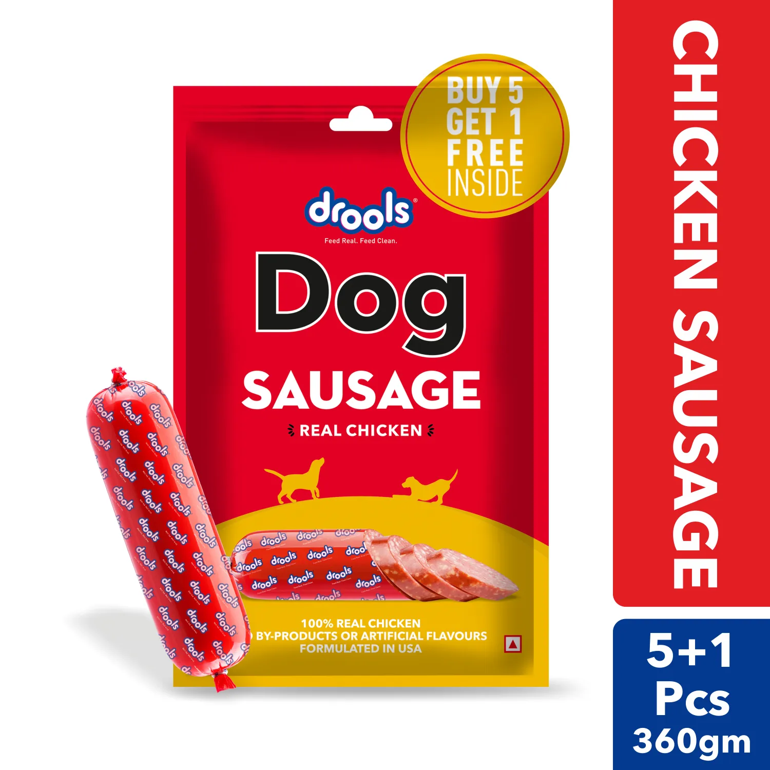 Drools 100% Real Chicken Sausage Treat for Dogs