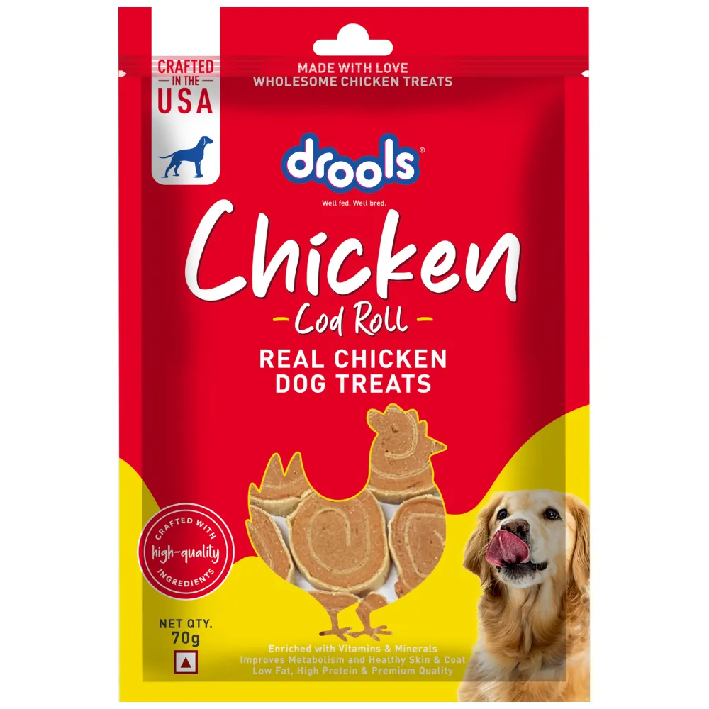 Drools Chicken Cod Roll Dog Treats
