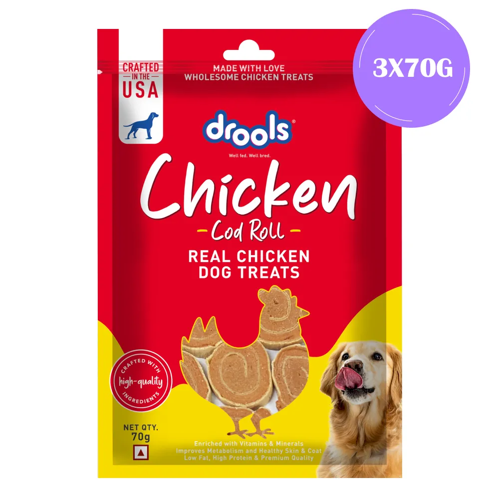 Drools Chicken Cod Roll Dog Treats