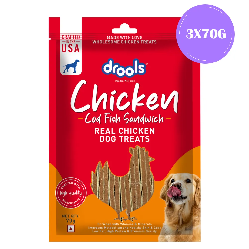 Drools Cod Fish Sandwich Dog Treats