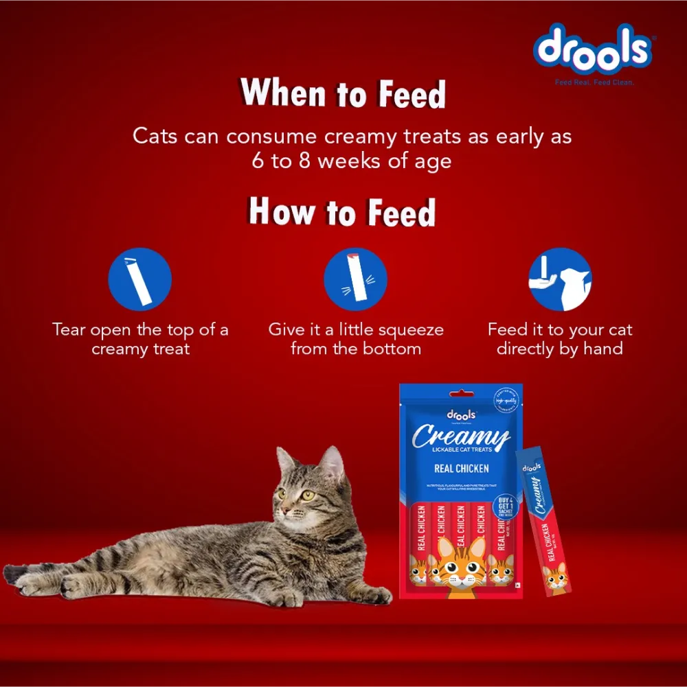 Drools Crab & Chicken and Real Chicken Creamy Cat Treats Combo