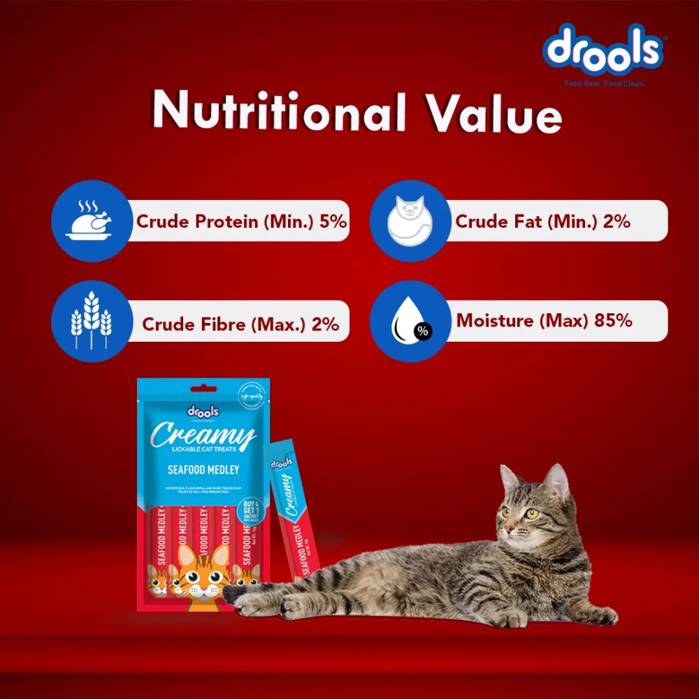 Drools Seafood Medley and Real Chicken Creamy Cat Treats Combo