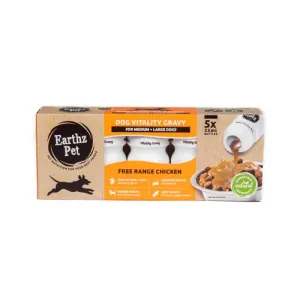 Earthz Pet Vitality Free Range Chicken Gravy for Medium and Large Dogs 55ml x 5***