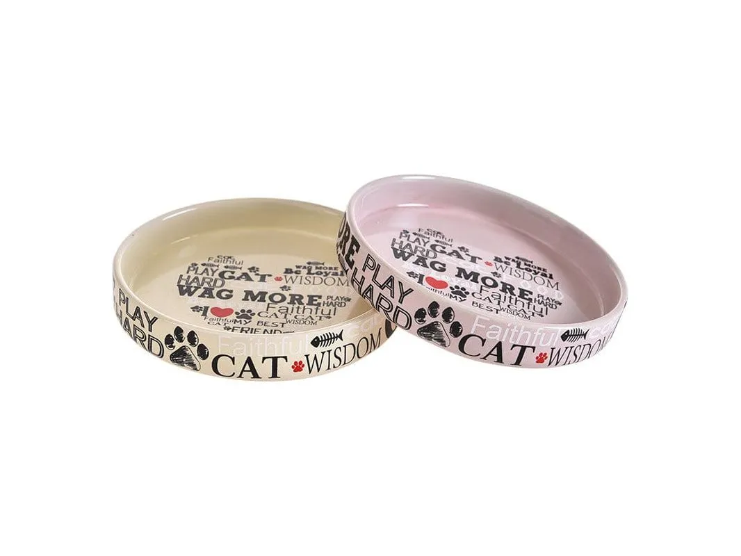 English Love Pattern Ceramic Bowl yellow Pets Qatar