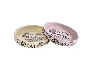 English Love Pattern Ceramic Bowl yellow Pets Qatar