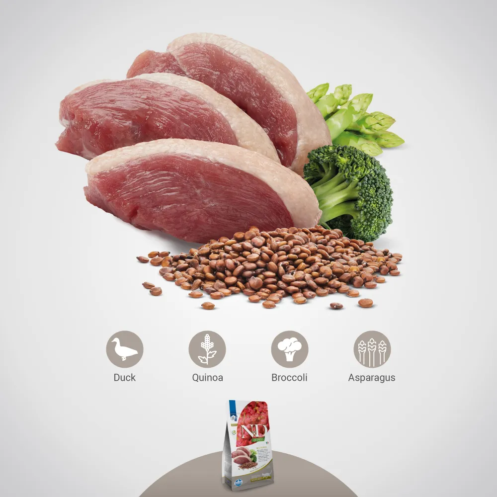 Farmina N&D Neutered Quinoa Duck, Broccoli & Asparagus Adult Cat Dry Food