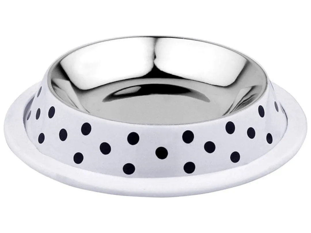 Feeding Bowl Deco Fix Dots Pets Qatar