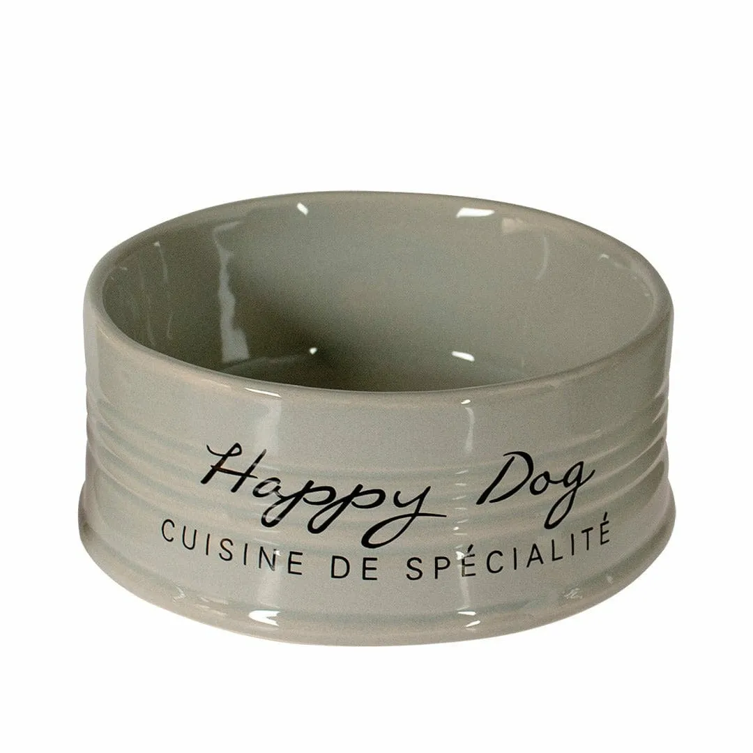 Feeding Bowl Stone Happy Dog 14,5 grey Pets Qatar