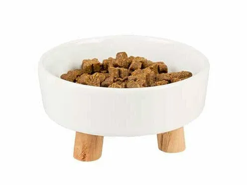 Feeding bowl Stone UP timber 200ml - 11,5x11,5x6cm white Pets Qatar