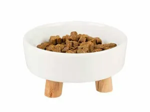 Feeding bowl Stone UP timber 200ml - 11,5x11,5x6cm white Pets Qatar