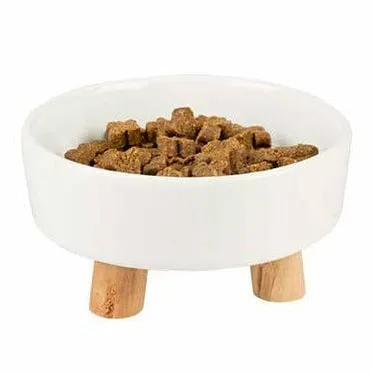 Feeding bowl Stone UP timber 700ml - 15x4x15,4x9,4cm white Pets Qatar